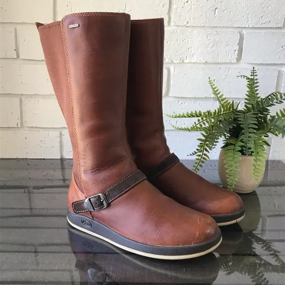Chaco Mara Waterproof Mocha Bisque Leather Boots J150108 Women's Size 6