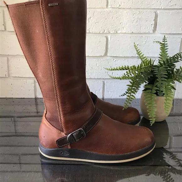 Chaco Mara Waterproof Mocha Bisque Leather Boots J150108 Women's Size 6