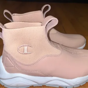 Champion Pink and White High-Top Sneakers