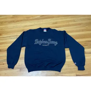 Champion Pullover Sweatshirt Men's M Blue Fleece Lined BYU Cougars Football