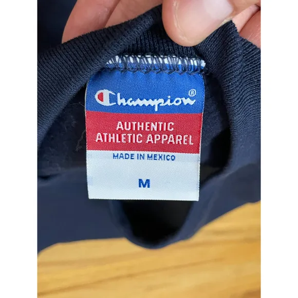 Champion Pullover Sweatshirt Men's M Blue Fleece Lined BYU Cougars Football