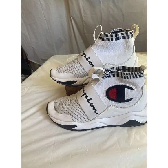 Champion Rally Pro White High Top‎ Tennis Shoes-Size 9M-Excellent Condition