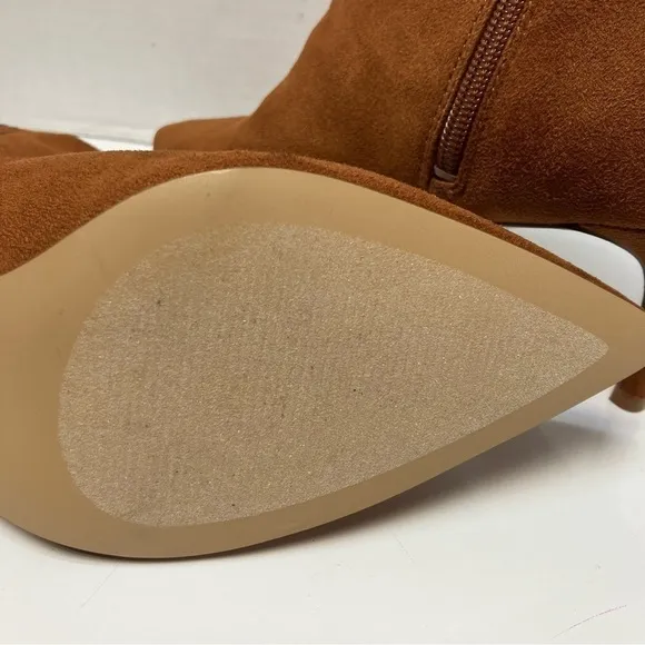 Charles David tan or  camel color ankle pointy toe boots size 8