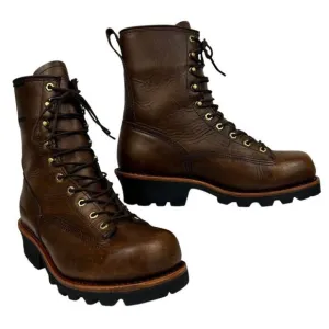 Chippewa 73100 Men’s 12W Waterproof Logger Work Boots Vibram Sole Brown Leather