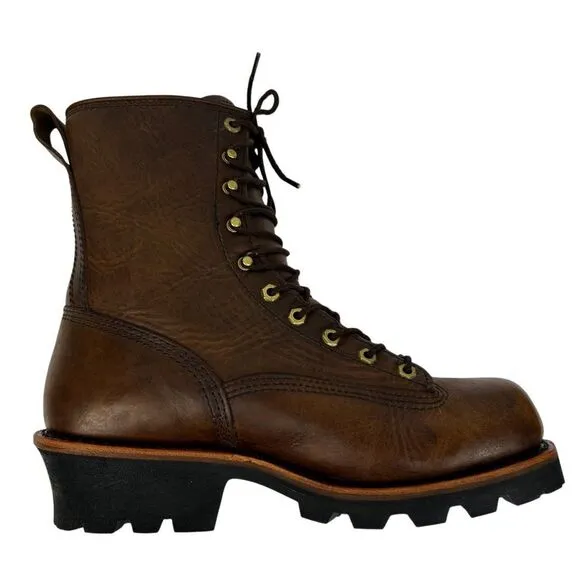 Chippewa 73100 Men’s 12W Waterproof Logger Work Boots Vibram Sole Brown Leather