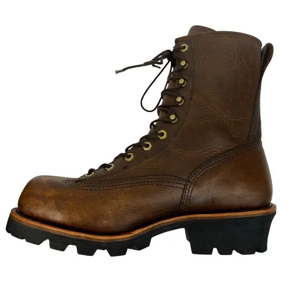 Chippewa 73100 Men’s 12W Waterproof Logger Work Boots Vibram Sole Brown Leather