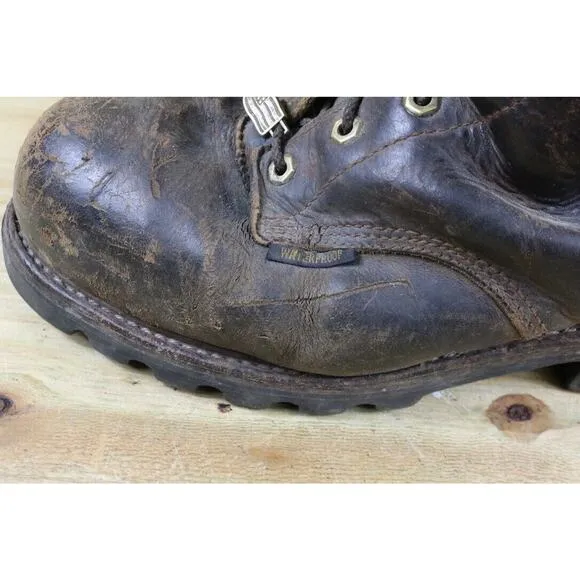 Chippewa Boots Mens 13E Brown Leather Supper Logger 400g Steel Toe DNA 9&quot; 59405