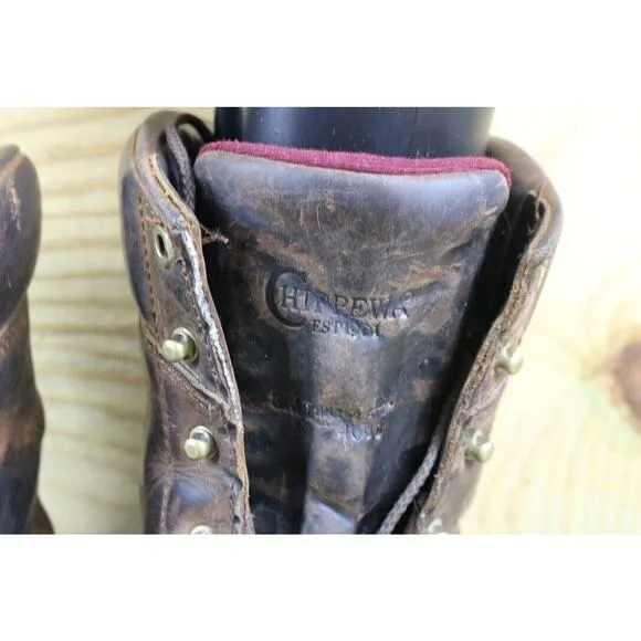 Chippewa Boots Mens 13E Brown Leather Supper Logger 400g Steel Toe DNA 9&quot; 59405