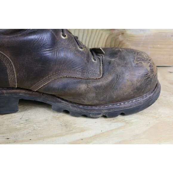 Chippewa Boots Mens 13E Brown Leather Supper Logger 400g Steel Toe DNA 9&quot; 59405