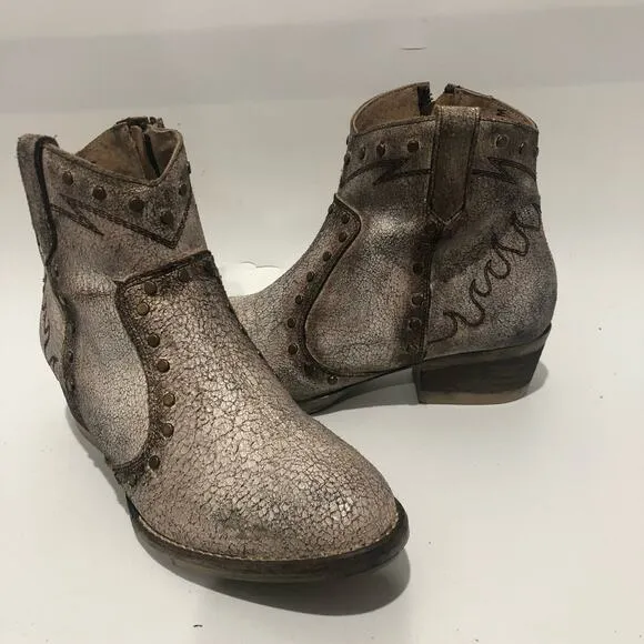 Circle G by Corral Embroidery &amp; Studs Metallic Rustic Western Boots Size 7 M
