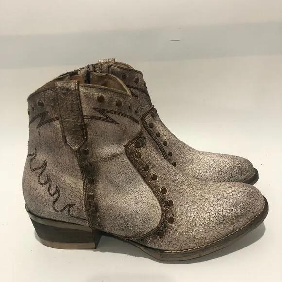Circle G by Corral Embroidery &amp; Studs Metallic Rustic Western Boots Size 7 M