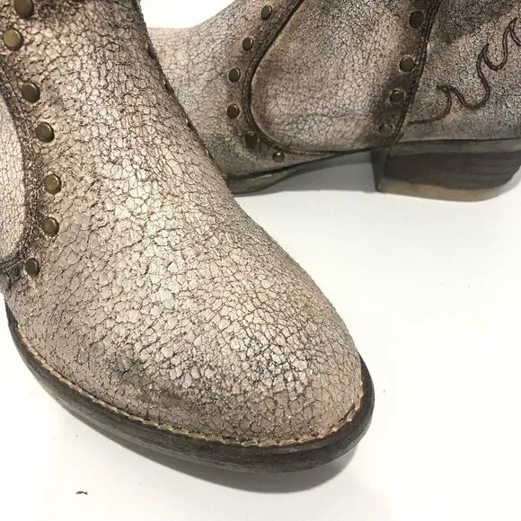 Circle G by Corral Embroidery &amp; Studs Metallic Rustic Western Boots Size 7 M