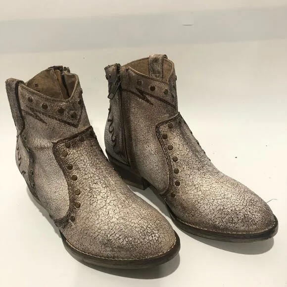 Circle G by Corral Embroidery &amp; Studs Metallic Rustic Western Boots Size 7 M