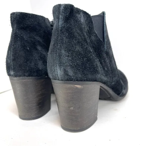 Clark’s Collection Women’s Enfield Senya Ankle Boot Black Suede Comfort Size 10M