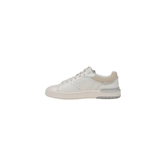 Clarks Leather Lace-Up Sneakers Men White