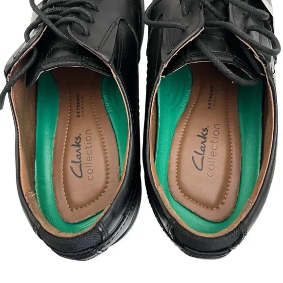 Clarks Light Low Extreme Comfort Lace Up Black Leather Shoes