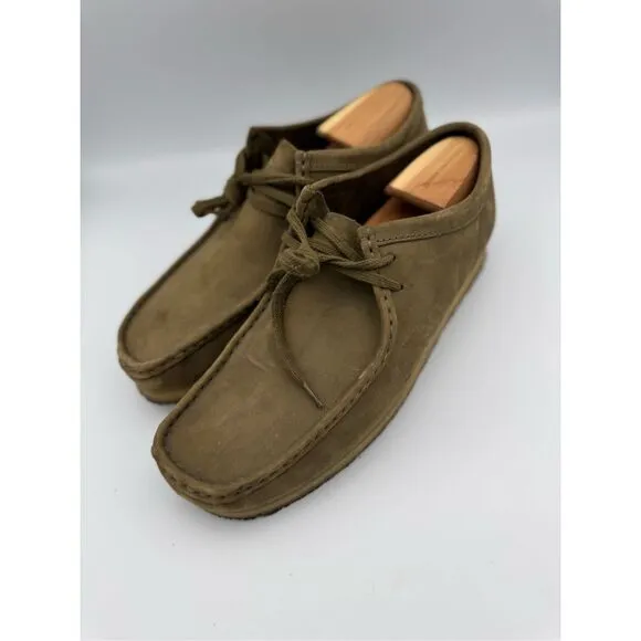 Clarks Mens Shoes Wallabee Evo Casual Lace Up Low Top Suede Green Size 12
