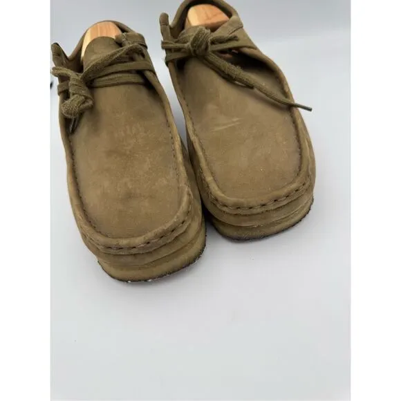 Clarks Mens Shoes Wallabee Evo Casual Lace Up Low Top Suede Green Size 12