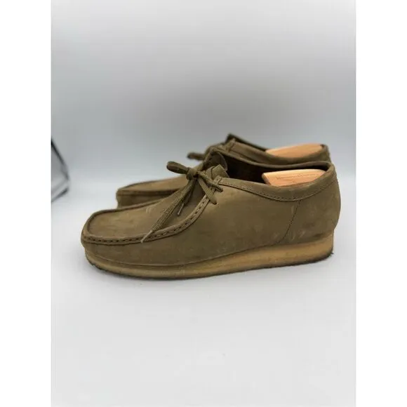 Clarks Mens Shoes Wallabee Evo Casual Lace Up Low Top Suede Green Size 12