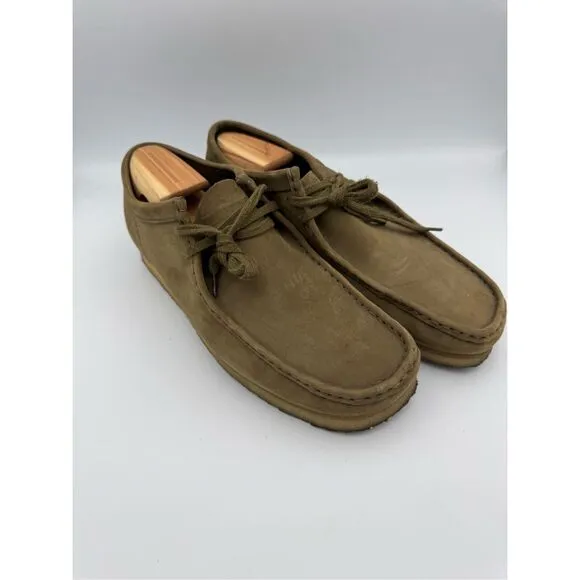 Clarks Mens Shoes Wallabee Evo Casual Lace Up Low Top Suede Green Size 12