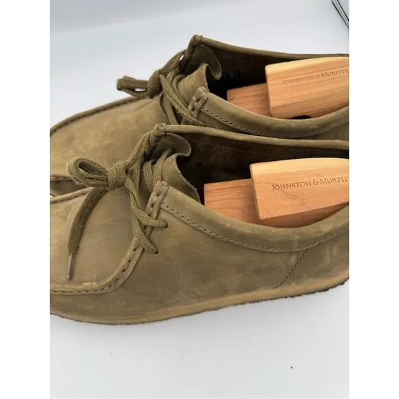 Clarks Mens Shoes Wallabee Evo Casual Lace Up Low Top Suede Green Size 12