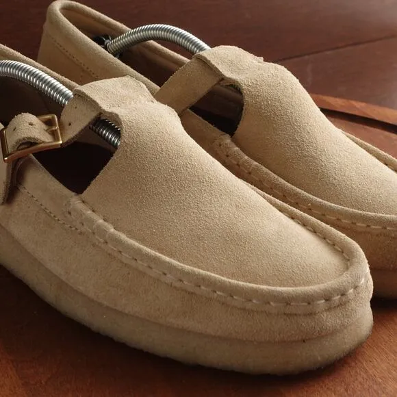 Clarks Shoes Womens SZ 9 Beige Originals Wallabee T-Bar Mary Jane Suede Comfort