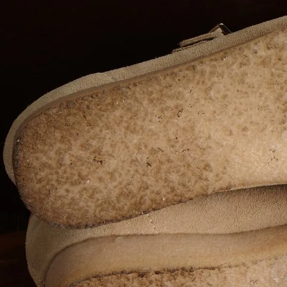 Clarks Shoes Womens SZ 9 Beige Originals Wallabee T-Bar Mary Jane Suede Comfort