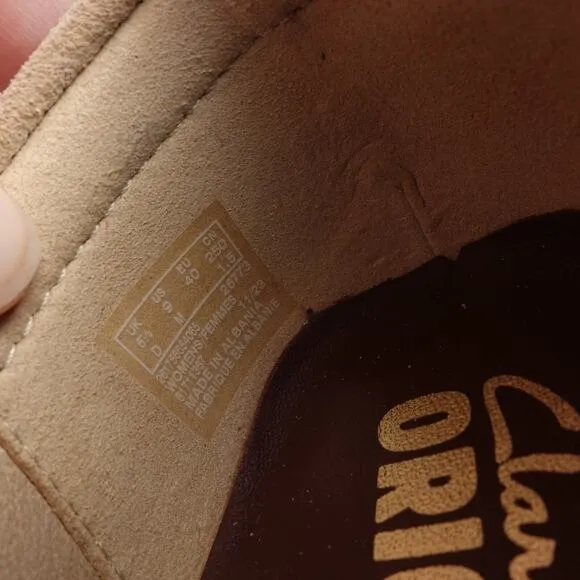 Clarks Shoes Womens SZ 9 Beige Originals Wallabee T-Bar Mary Jane Suede Comfort