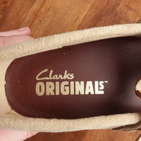 Clarks Shoes Womens SZ 9 Beige Originals Wallabee T-Bar Mary Jane Suede Comfort