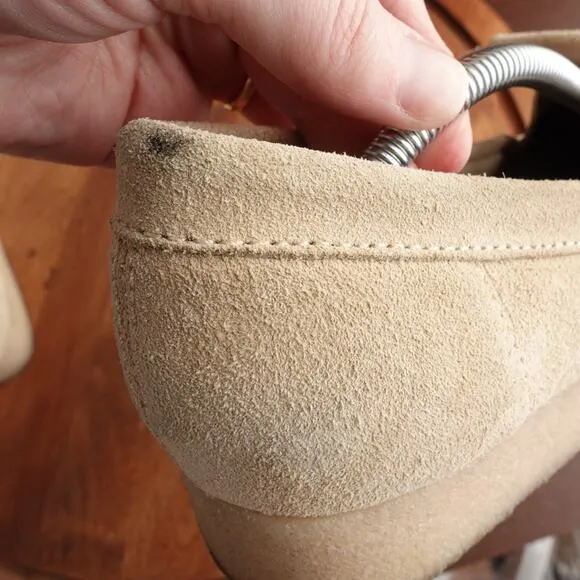 Clarks Shoes Womens SZ 9 Beige Originals Wallabee T-Bar Mary Jane Suede Comfort