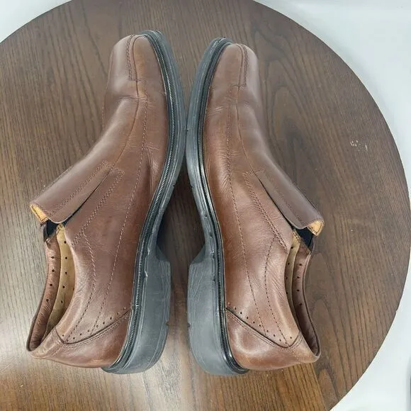 Clarks Unstructured Loafer Shoes Men Size‎ 10.5 Brown Leather Unsheridan Comfort