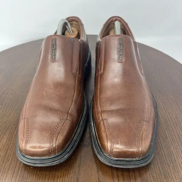 Clarks Unstructured Loafer Shoes Men Size‎ 10.5 Brown Leather Unsheridan Comfort