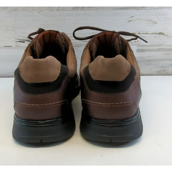 Clarks Unstructured Un.Bend Oxford Brown Leather Casual Shoes Comfort Mens 17 M