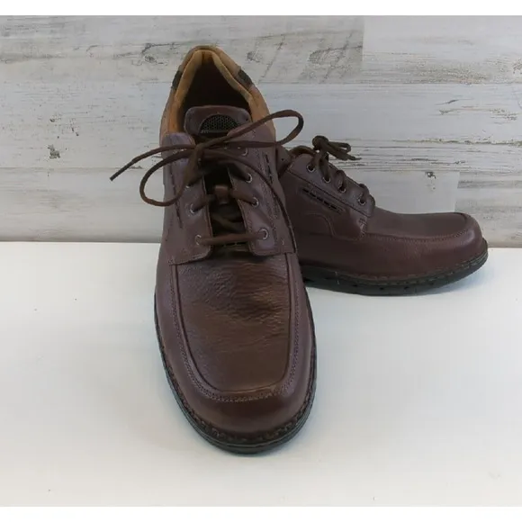 Clarks Unstructured Un.Bend Oxford Brown Leather Casual Shoes Comfort Mens 17 M