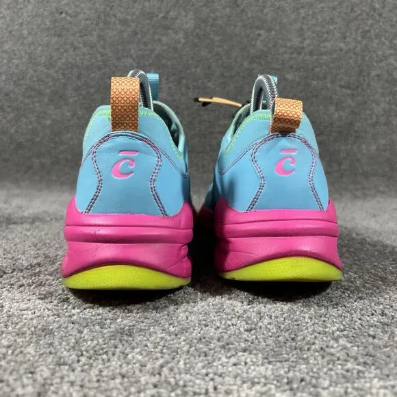 Clove Supernova Nursing Shoes Turquoise Blue Pink Slip On Drawstring Women’s 8.5