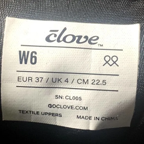 CLOVE Women`s Size W6 - Black Comfort Nursing  Shoes Sneakers SN: CL005