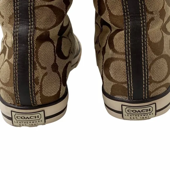 COACH BONNEY HI-TOP SIGNATURE LOGO SNEAKERS SIZE 6