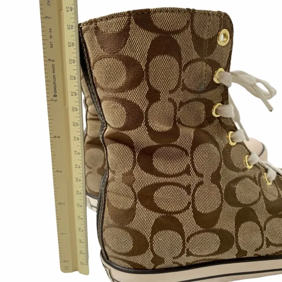 COACH BONNEY HI-TOP SIGNATURE LOGO SNEAKERS SIZE 6