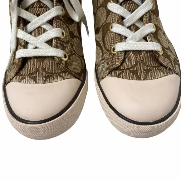 COACH BONNEY HI-TOP SIGNATURE LOGO SNEAKERS SIZE 6