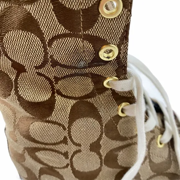 COACH BONNEY HI-TOP SIGNATURE LOGO SNEAKERS SIZE 6
