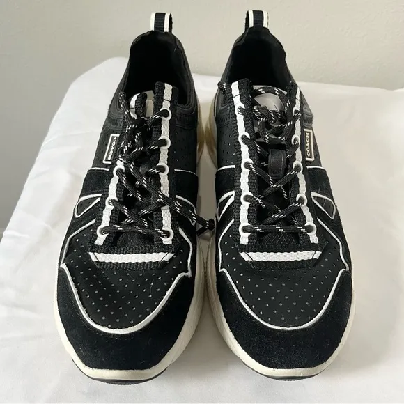 COACH- Citysole Neo Runner Black and White Lace Up Sneakers Size 7.5