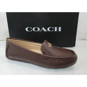Coach Marley Leather Driver Moccasin Slip On Loafer Shoes Comfort Brown Size 6