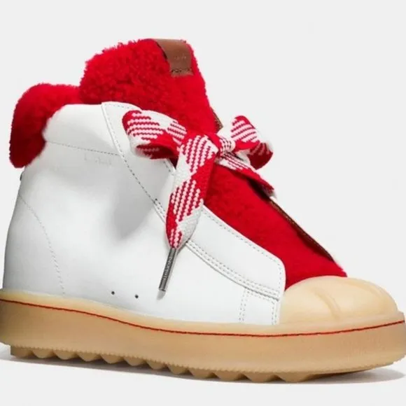 Coach Shearling High Top Sneakers