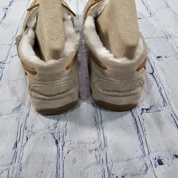 COACH Shoes MENS SIZE 11 Slipper CC743 Sand Suede Fleece Shearling Moccasin