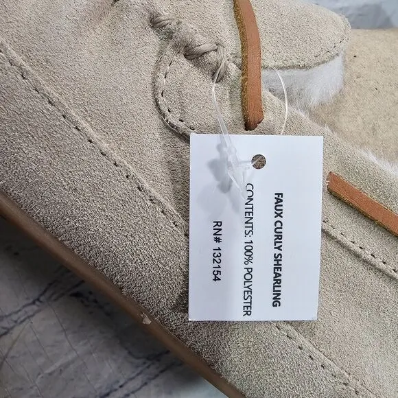 COACH Shoes MENS SIZE 11 Slipper CC743 Sand Suede Fleece Shearling Moccasin
