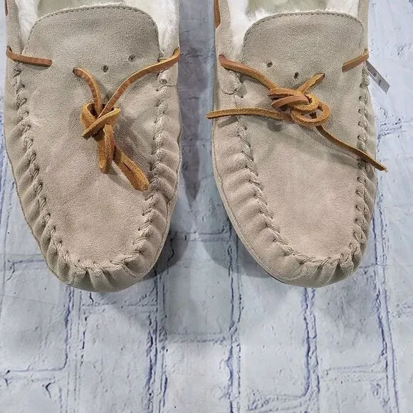 COACH Shoes MENS SIZE 11 Slipper CC743 Sand Suede Fleece Shearling Moccasin