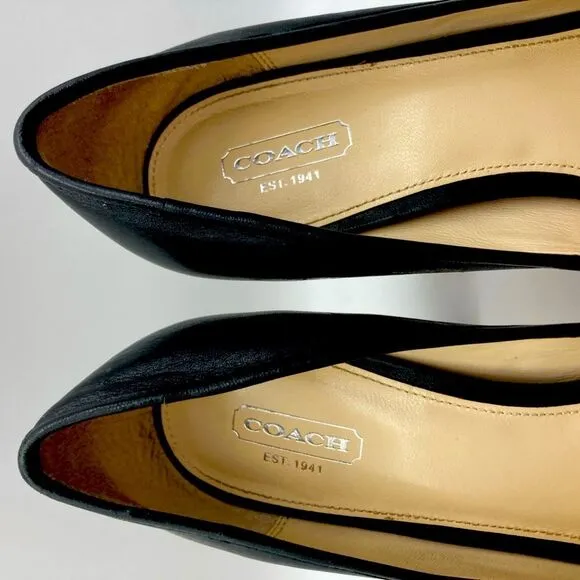 Coach Breana Black Leather Monogram Platform High Heels 9,5B