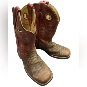 CODY JAMES BOYS' REPTILE PRINT WESTERN BOOTS - BROAD SQUARE TOE