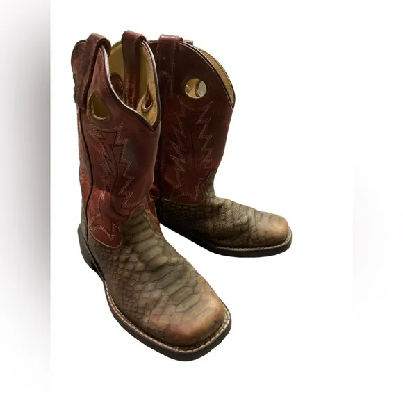 CODY JAMES BOYS' REPTILE PRINT WESTERN BOOTS - BROAD SQUARE TOE