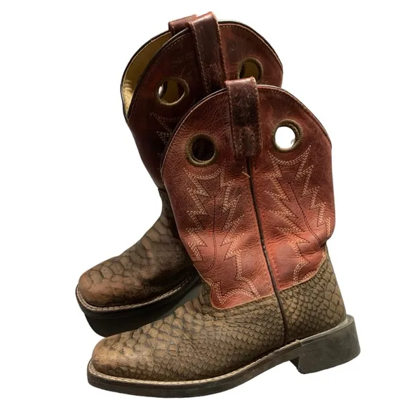 CODY JAMES BOYS' REPTILE PRINT WESTERN BOOTS - BROAD SQUARE TOE
